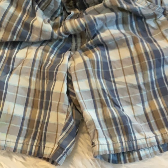 Old Navy Plaid Blue and Tan Shorts - Picture 2 of 6